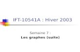 IFT-10541A : Hiver 2003 Semaine 7 : Les graphes (suite)