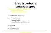 Électronique analogique 1 transformation de Fourier signal périodique signal non périodique systèmes linéaires amplification amplificateur amplificateur