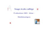 Stage école-collège Évaluations 2005 - 6ème - Mathématiques.