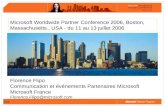 1/33 Microsoft Worldwide Partner Conference 2006, Boston, Massachusetts., USA - du 11 au 13 juillet 2006 Florence Flipo Communication et événements Partenaires.