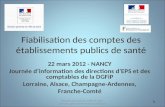 1 22 mars 2012 - NANCY Journée dinformation des directions dEPS et des comptables de la DGFiP Lorraine, Alsace, Champagne-Ardennes, Franche-Comté Fiabilisation.