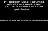 Lesbien 1 er Burger Quiz Forumial nuit du 3 au 4 novembre 2001 (nuit de la naissance de l'arbre gynécologique) Une question mal pensée sème la discorde.