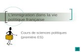 Limmigration dans la vie politique française Cours de sciences politiques (première ES)