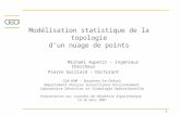 1 Modélisation statistique de la topologie dun nuage de points CEA-DAM – Bruyères-le-Châtel Département Analyse Surveillance Environnement Laboratoire.