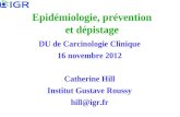 Epidémiologie, prévention et dépistage DU de Carcinologie Clinique 16 novembre 2012 Catherine Hill Institut Gustave Roussy hill@igr.fr.