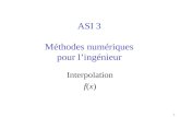 1 ASI 3 Méthodes numériques pour l’ingénieur Interpolation f(x)