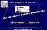 Les M.C.O - Jean-Louis MONINO 1 LES MOINDRES CARRES ORDINAIRES COURS DE STATISTIQUE DESCRIPTIVE Ajustement Linéaire.