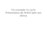 Un exemple 1e cycle Présentation du WikiCadre aux élèves.