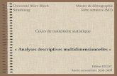 1 Université Marc Bloch Master de démographie Strasbourg 3ème semestre (M3) Cours de traitement statistique « Analyses descriptives multidimensionnelles.