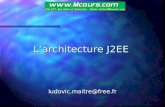L’architecture J2EE ludovic.maitre@free.fr. Plan (1/3) Principes de J2EE Principes de J2EE Composants, conteneurs et services Composants, conteneurs et.