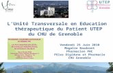L’Unité Transversale en Education thérapeutique du Patient UTEP du CHU de Grenoble Vendredi 25 Juin 2010 Magalie Baudrant Pharmacien PHC Pôles Digidune.