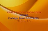 ORIENTATION 2008-2009 SEGPA Collège Jean ROSTAND THOUARS.
