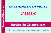 CALENDRIER OFFICIEL 2003 12 merveilleuses recettes de moules