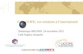 CCI- CCIFE, vos solutions à l’international Dominique BRUNIN, 24 novembre 2011 Café Sophia-Antipolis.