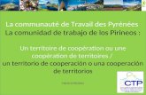 La communauté de Travail des Pyrénées La comunidad de trabajo de los Pirineos : Un territoire de coopération ou une coopération de territoires / un territorio.