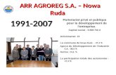 ARR AGROREG S.A. – Nowa Ruda ARR AGROREG S.A. – Nowa Ruda 1991-2007 Partenariat privé et publique pour le développement de l’entreprise. Capital social