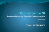 Responsabilités du Conseil d’Administration 19 Juin 2014 Taieb DEBBAGH.