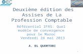 Deuxième édition des Assises de La Profession Comptable Référentiel IFRS: Quel modèle de convergence pour le Maroc Vendredi 24 mai 2013 1 A. EL QUORTOBI.