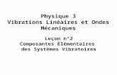 Physique 3 Vibrations Linéaires et Ondes Mécaniques Leçon n°2 Composantes Elémentaires des Systèmes Vibratoires.