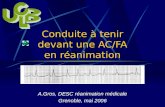 Conduite à tenir devant une AC/FA en réanimation A.Gros, DESC réanimation médicale Grenoble, mai 2006.