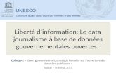 Liberté d’information: Le data journalisme à base de données gouvernementales ouvertes Colloque: « Open gouvernement, stratégie fondées sur l’ouverture.