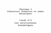 Physique 3 Vibrations linéaires et ondes mécaniques Leçon n°4 Les oscillations harmoniques.