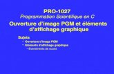 Ouverture d’image PGM et éléments d’affichage graphique Sujets Ouverture d’image PGM Éléments d’affichage graphique –Événements de souris PRO-1027 Programmation.
