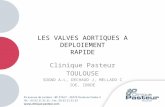 LES VALVES AORTIQUES A DEPLOIEMENT RAPIDE Clinique Pasteur TOULOUSE SOGNO A-L, DECHAUD J, MELLADO C IDE, IBODE.