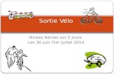 Niveau 6èmes sur 2 jours Les 30 juin /1er juillet 2014 Sortie Vélo.