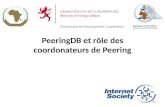 PeeringDB et rôle des coordonateurs de Peering. La PeeringDB.