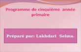 Programme de cinquième année primaire Préparé par: Lakhdari Selma.