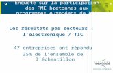Enquête sur la participation des PME bretonnes aux programmes européens de R&D Les résultats par secteurs : l’électronique / TIC 47 entreprises ont répondu.