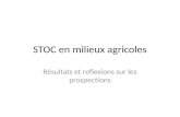 STOC en milieux agricoles R©sultats et reflexions sur les prospections
