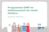 Programme DMP en établissement de santé Ateliers Réunion du 7 février 2012.