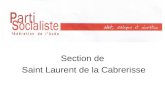 Section de Saint Laurent de la Cabrerisse. Juillet 2008 Création de la section Indépendant 27/07/2008.