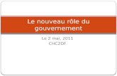 Le 2 mai, 2011 CHC2DF Le nouveau rôle du gouvernement.