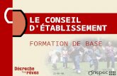 2014-09-121 LE CONSEIL D'ÉTABLISSEMENT FORMATION DE BASE.