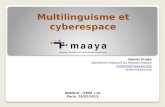 Daniel Prado Secrétaire exécutif du Réseau Maaya contact@maayajo.org  Multilinguisme et cyberespace UNESCO – SMSI +10 Paris, 26/02/2013.
