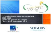 Contrat-groupe d’assurance statutaire 2013-2016 Centre de gestion des Vosges Les 13 et 18 septembre 2012.