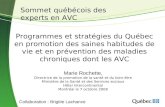 Programmes et stratégies du Québec en promotion des saines habitudes de vie et en prévention des maladies chroniques dont les AVC Marie Rochette, Directrice.