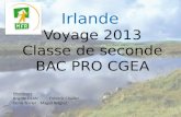 Irlande Voyage 2013 Classe de seconde BAC PRO CGEA Moniteurs Brigitte OZAN Frédéric Challier Denis TerrierMagali Beignet.