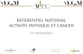 1 REFERENTIEL NATIONAL ACTIVITE PHYSIQUE ET CANCER Dr MENEVEAU.