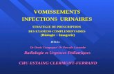 VOMISSEMENTS INFECTIONS URINAIRES STRATEGIE DE PRESCRIPTION DES EXAMENS COMPLEMENTAIRES (Biologie – Imagerie) Dr Denis Campagne/ Dr Pascale Lacombe Radiologie.