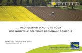 PROPOSITION D’ACTIONS POUR UNE NOUVELLE POLITIQUE REGIONALE AGRICOLE Service de l’Agriculture et de l’Agroalimentaire 1.