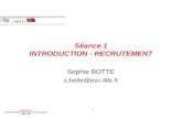 Sophie BOTTE Département MRH, Organisation & Communication 2006 - 2007 1 Séance 1 INTRODUCTION - RECRUTEMENT Sophie BOTTE s.botte@esc-lille.fr.