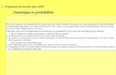 1 - Programme de Seconde (juin 2009) Statistique et probabilités Statistique et probabilités.