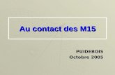 Au contact des M15 PUIDEBOIS Octobre 2005. STRUCTURATION DE LA SAISON GROUPE 1.