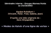 Séminaire interne - Groupe Atomes froids Le 25/10/2002 Equipe Rubidium I (Vincent, Peter, Fred, Sabine, Jean) D’après une idée originale de : Gora Shlyapnikov.
