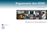Ergonomie des IHM Module IHM, ESSI Alain GIBOIN (INRIA) Directives (Guidelines)
