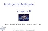 Chapitre II Représentation des connaissances EPSI / Montpellier - Cycle CSII 2A Intelligence Artificielle.